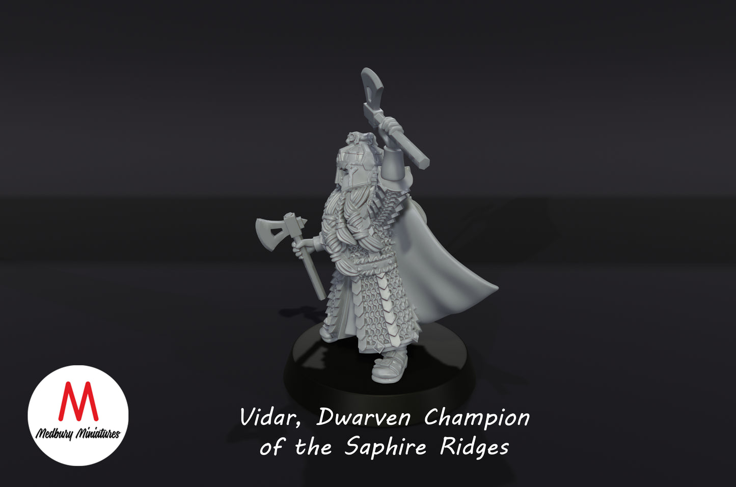 Vidar, Zwergenchampion der Saphire Ridges - Medbury Miniatures