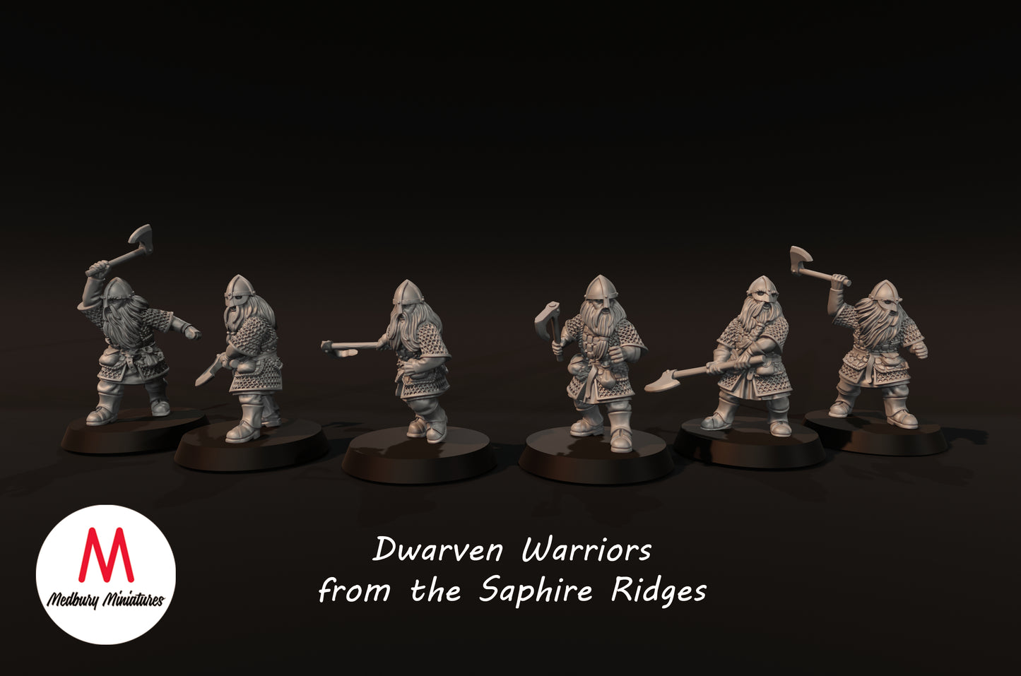 Dwarves of the Sapphire Ridges Dwarf Warriors with Axes - Medbury Miniatures