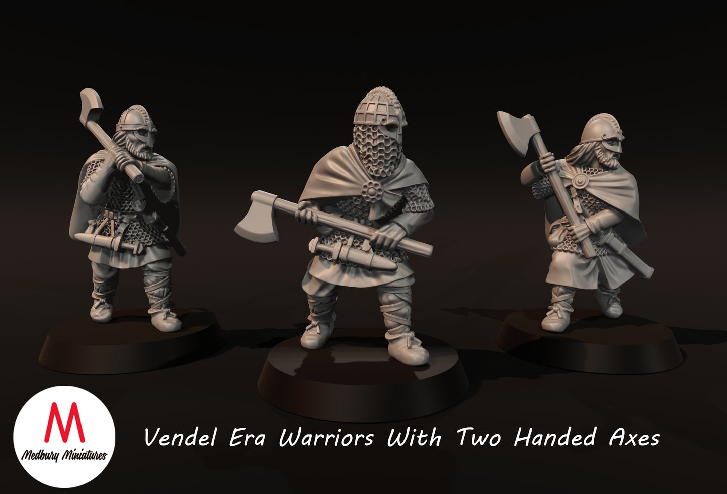 Vendel Era Warriors With Two Handed Axes - Medbury Miniatures