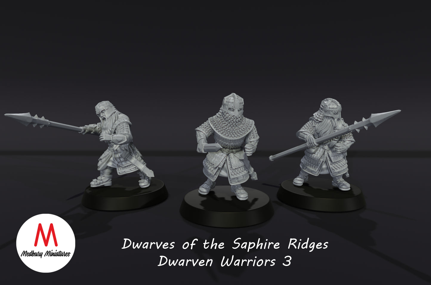 Dwarves of the Sapphire Ridges Dwarf Warriors 3 - Medbury Miniatures