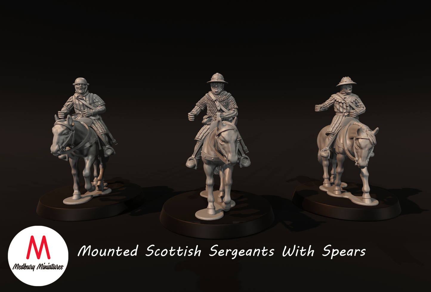 Berittene Schottische Sergeanten mit Speeren - Medbury Miniatures