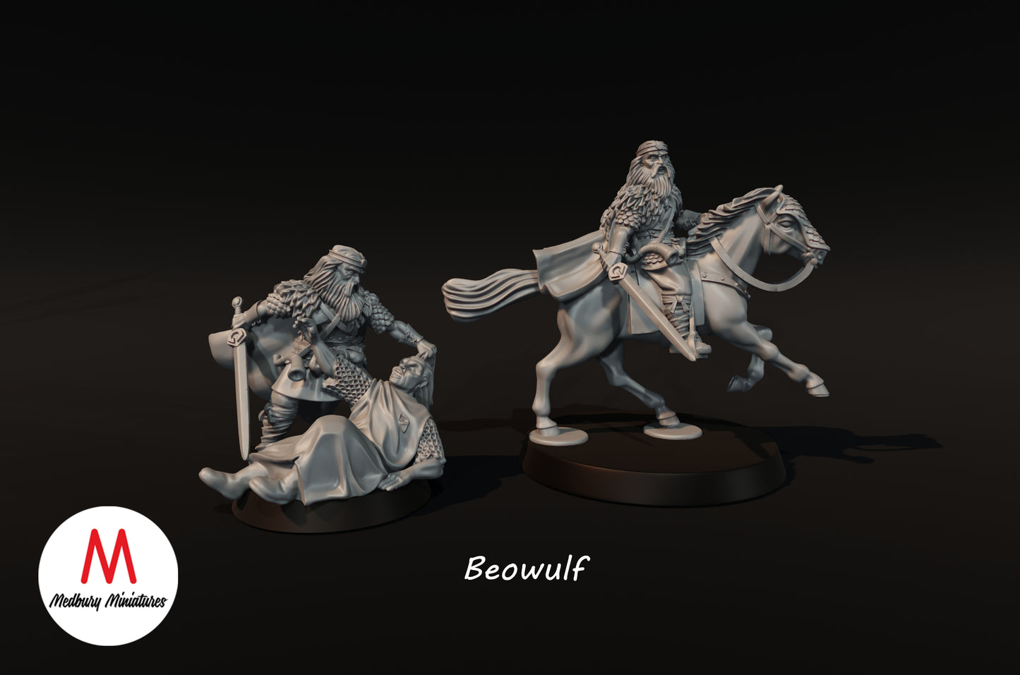 Beowulf on Foot and Mounted - Medbury Miniatures