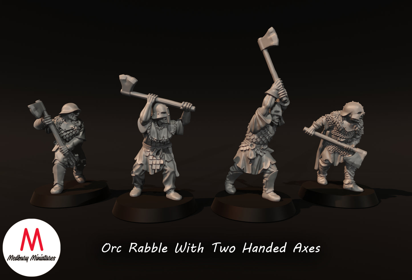 Orc Rabble With Two Handed Axes - Medbury Miniatures