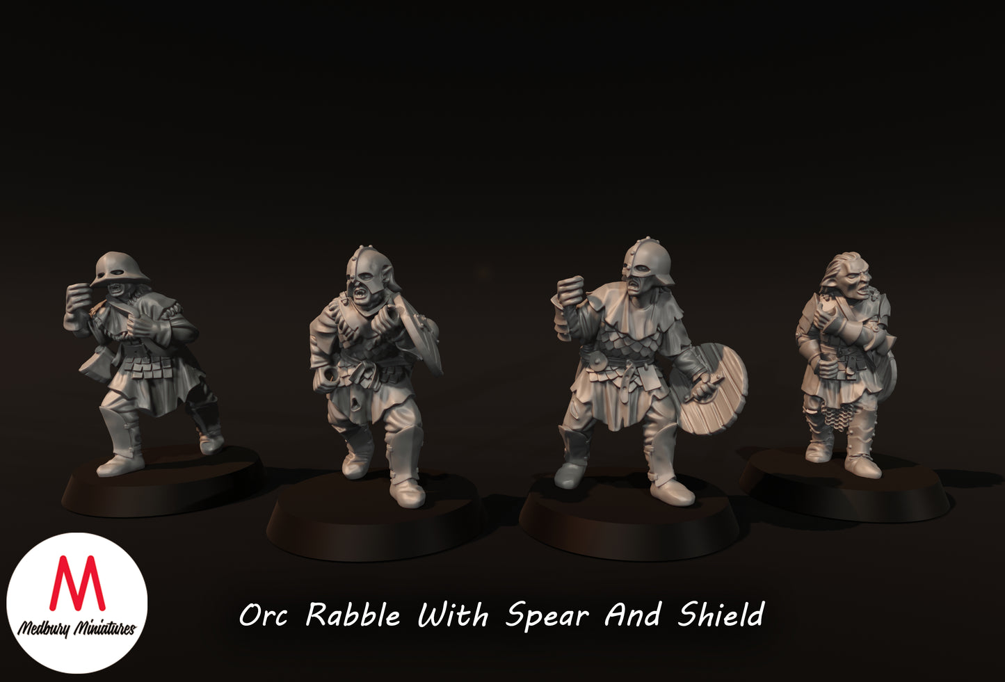 Orc Rabble avec lance et bouclier - Medbury Miniatures