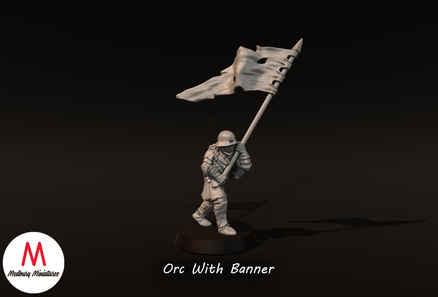 Orc With Banner - Medbury Miniatures