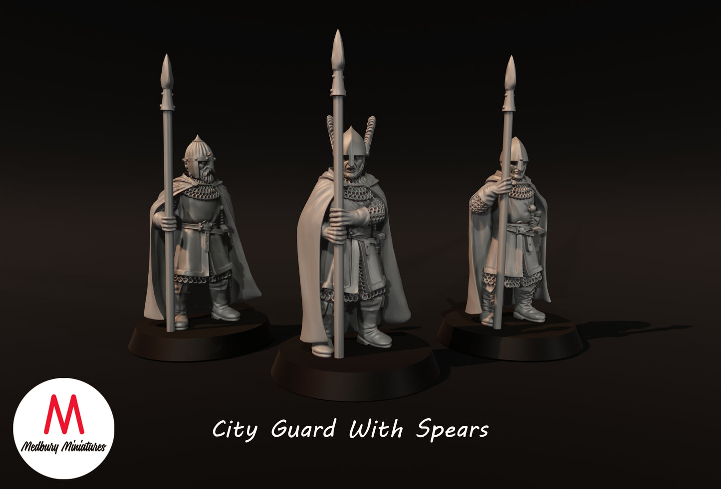 City Guards With Spears On Foot - Medbury Miniatures