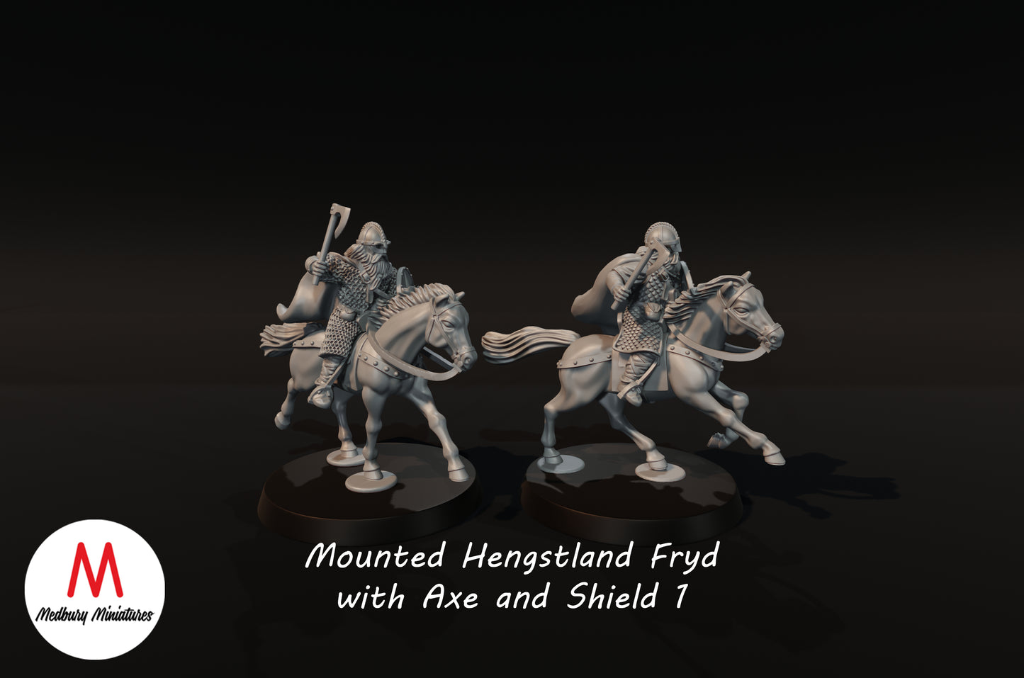 Hengstlandreiter mit Äxten 1 - Medbury Miniatures