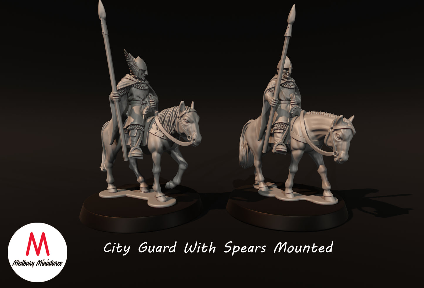 City Guard With Spears Mounted - Medbury Miniatures