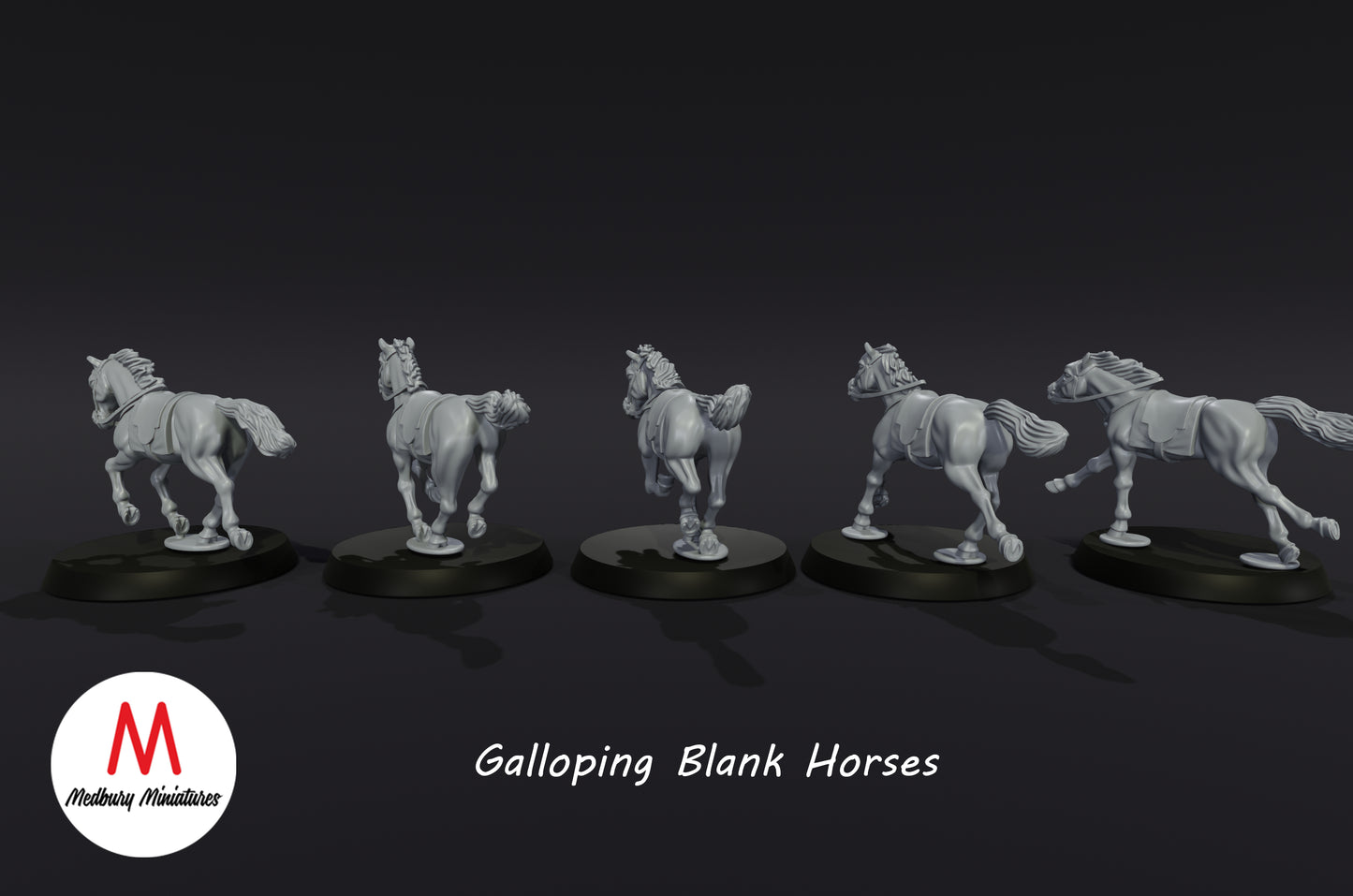 Chevaux blancs au galop - Medbury Miniatures