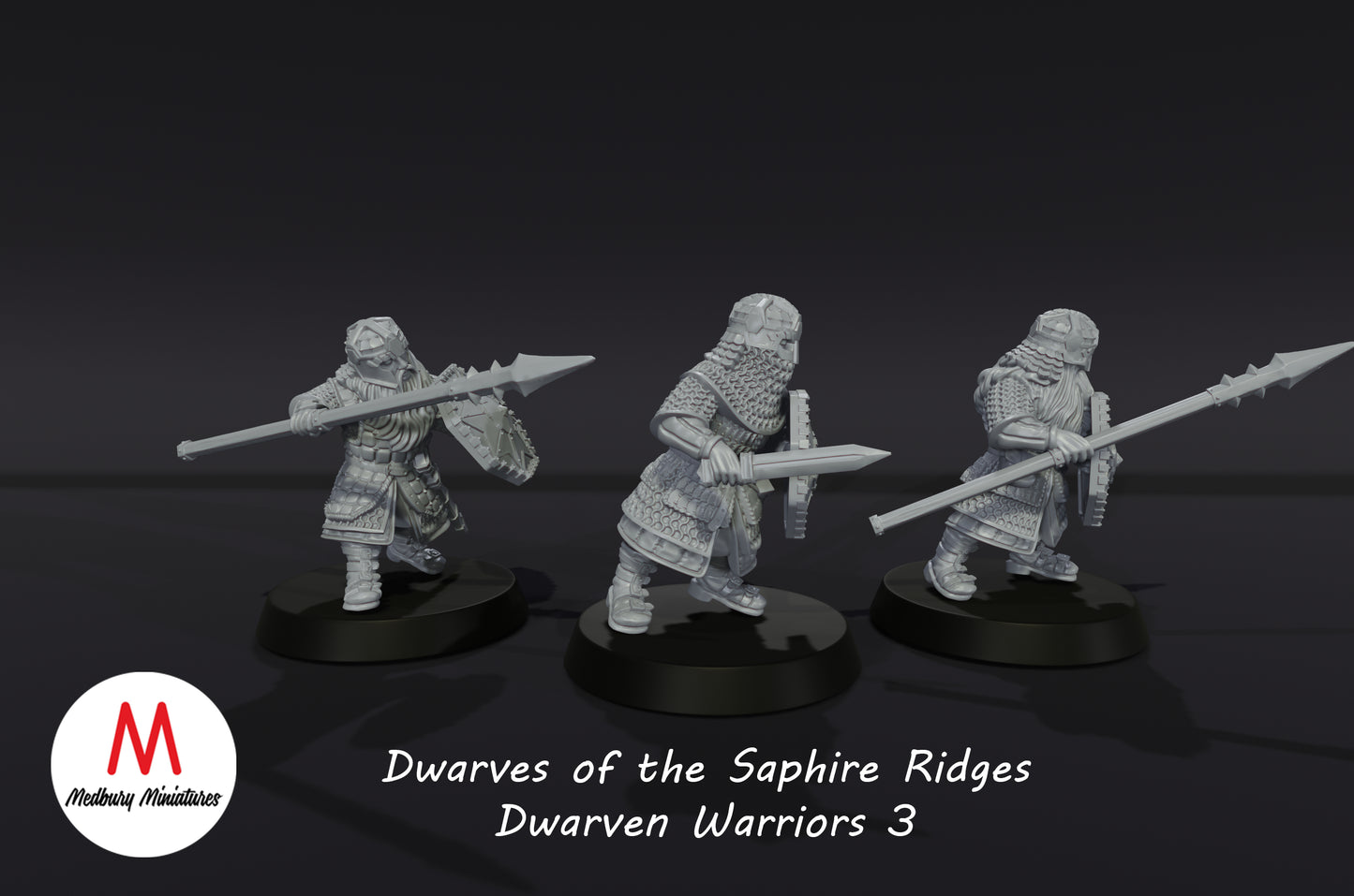 Dwarves of the Sapphire Ridges Dwarf Warriors 3 - Medbury Miniatures