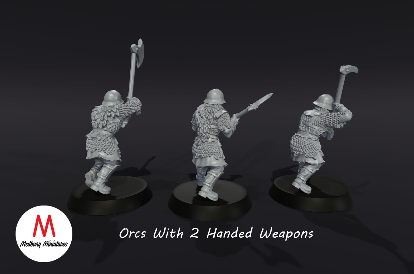 Guerriers orques avec une arme à deux mains - Medbury Miniatures