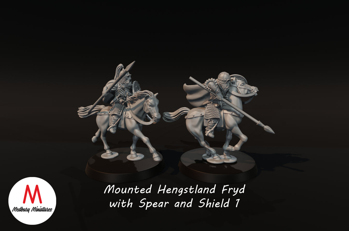 Cavaliers Hengstland avec lances 1 - Medbury Miniatures