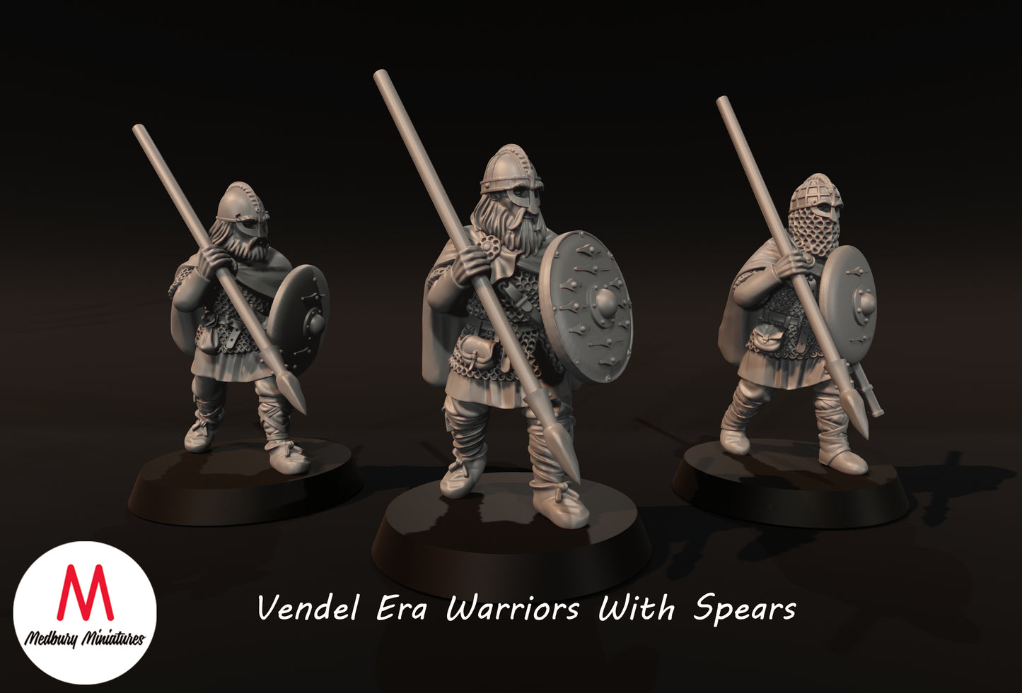 Krieger mit Speeren aus der Vendel-Ära 1 - Medbury Miniatures