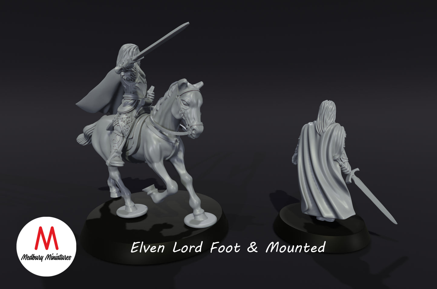 Elven Lord Foot & Mounted  - Medbury Miniatures