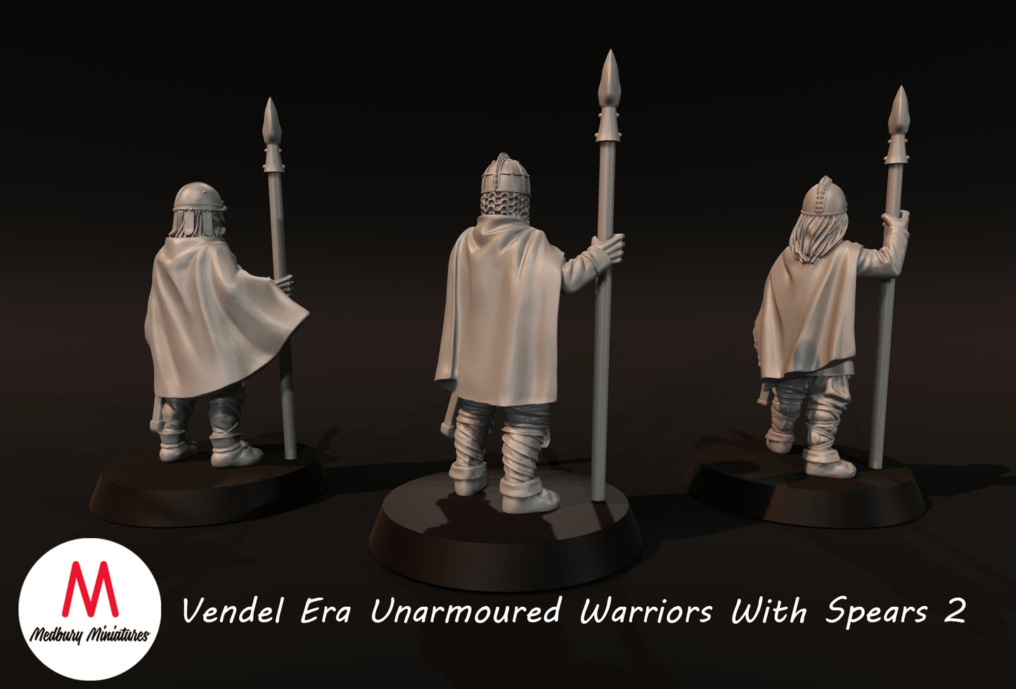 Vendel Era Unarmoured Warriors With Spears 2 - Medbury Miniatures