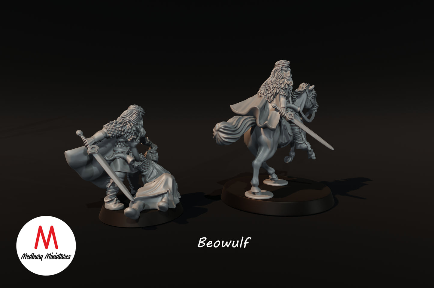 Beowulf on Foot and Mounted - Medbury Miniatures