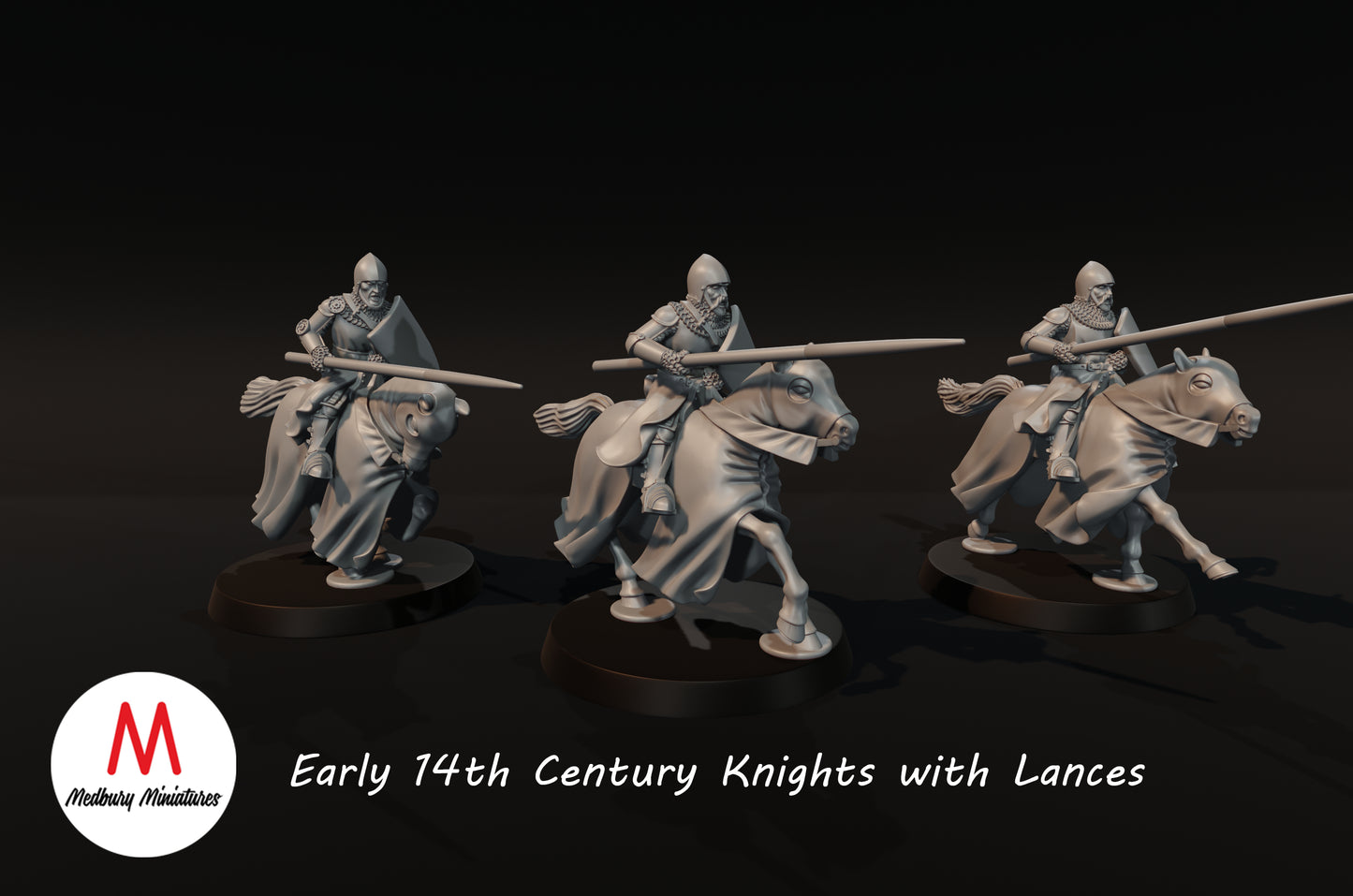 Early 14th Century Knights with Lances - Medbury Miniatures