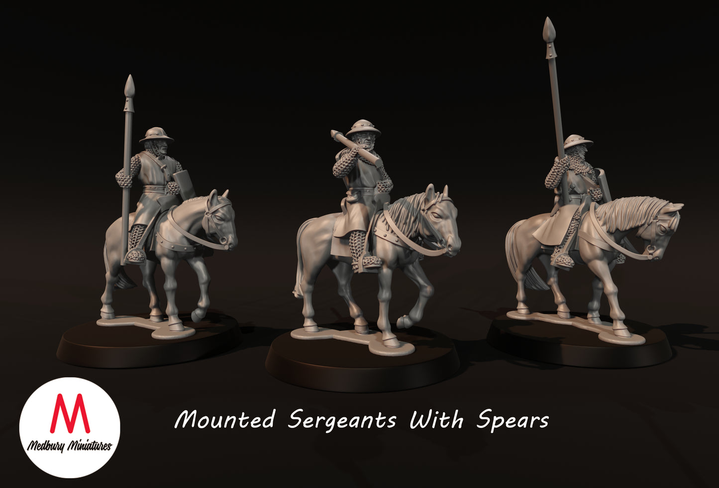 Mounted Sergeants With Spears - Medbury Miniatures