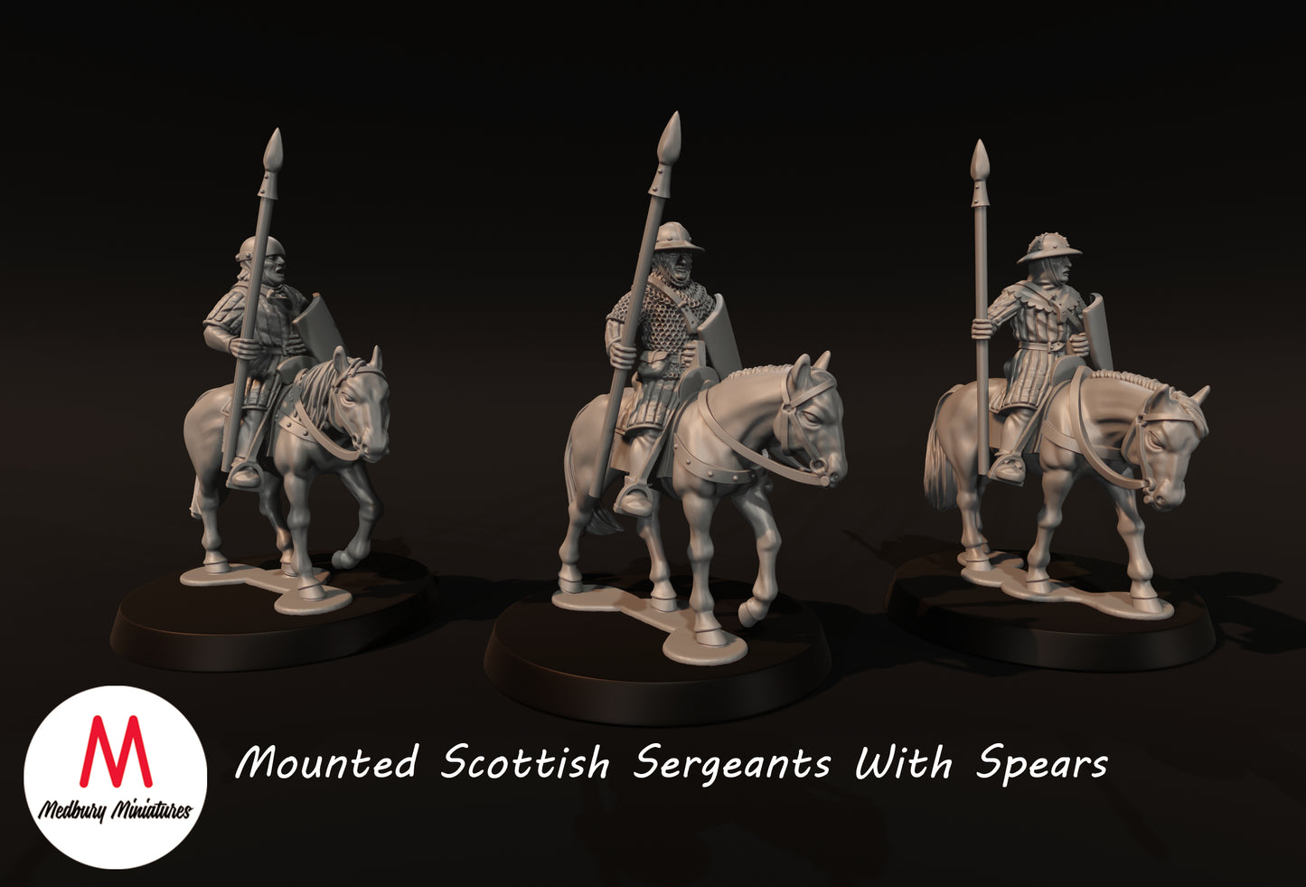 Berittene Schottische Sergeanten mit Speeren - Medbury Miniatures