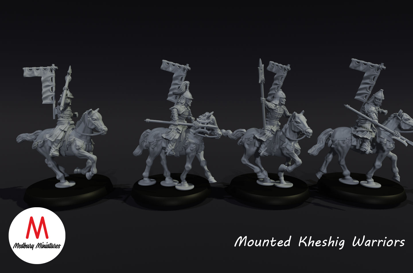 Kheshig-berittene Krieger - Medbury Miniatures