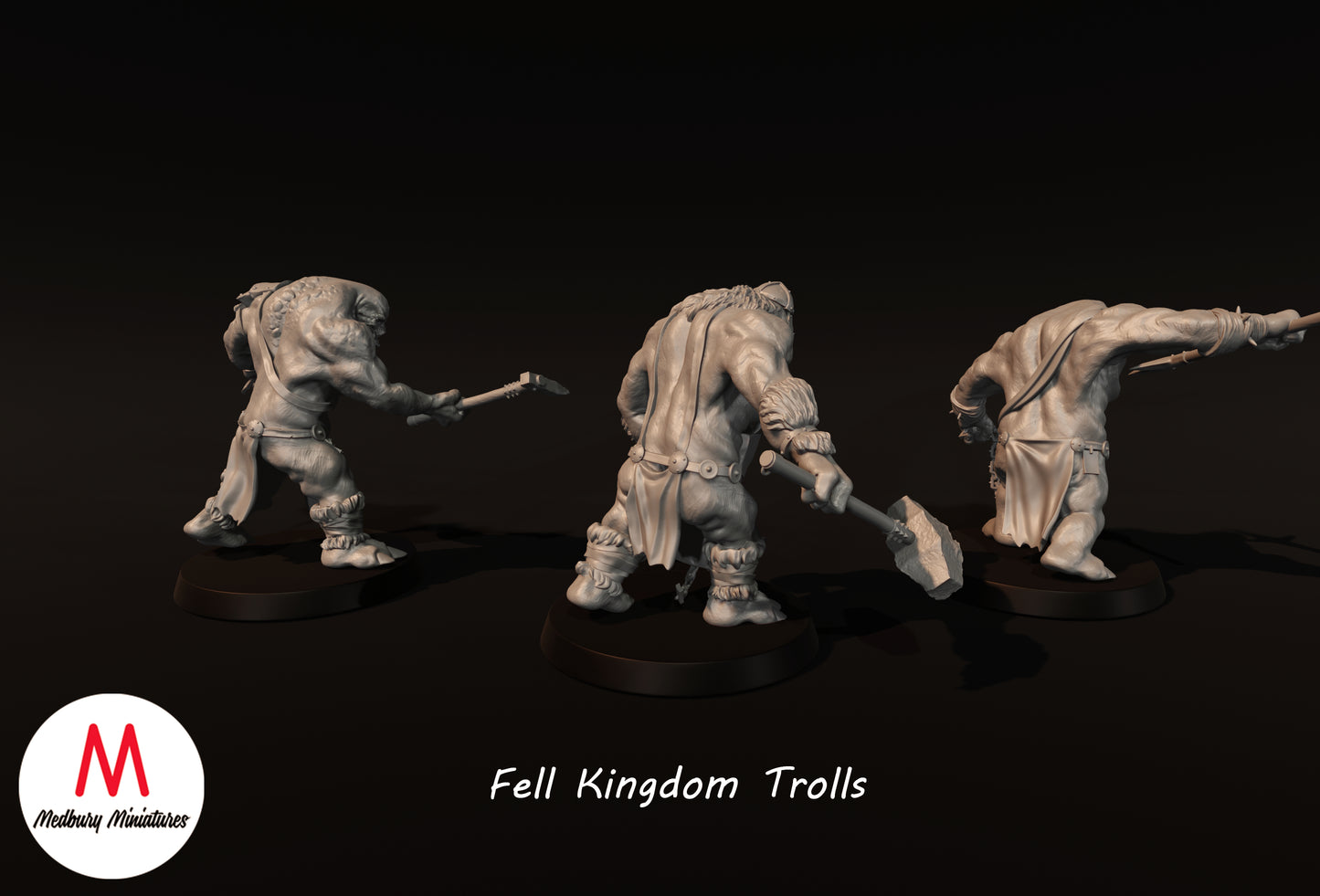 3 Fell Kingdom Trolls - Medbury Miniatures