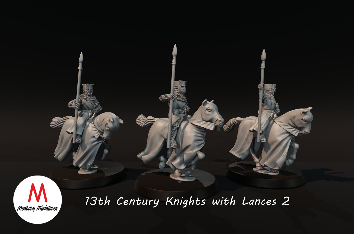 13th Century Knights with Lances 2 - Medbury Miniatures