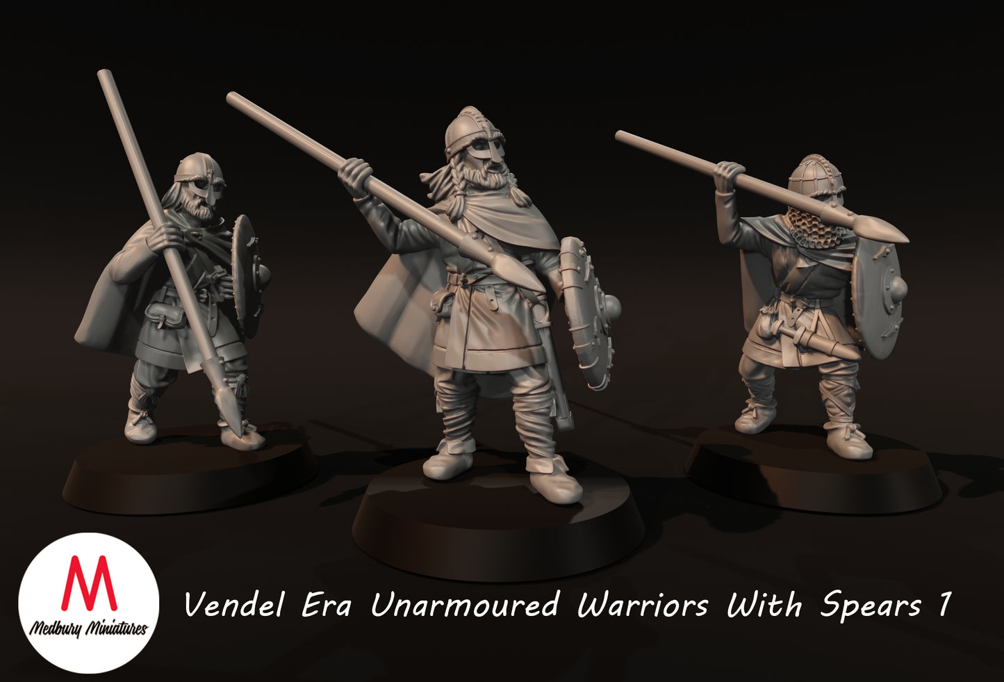 Vendel Era Unarmoured Warriors With Spears 1 - Medbury Miniatures