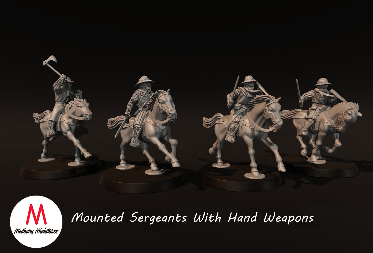 Berittene Sergeanten mit Handwaffen - Medbury Miniatures