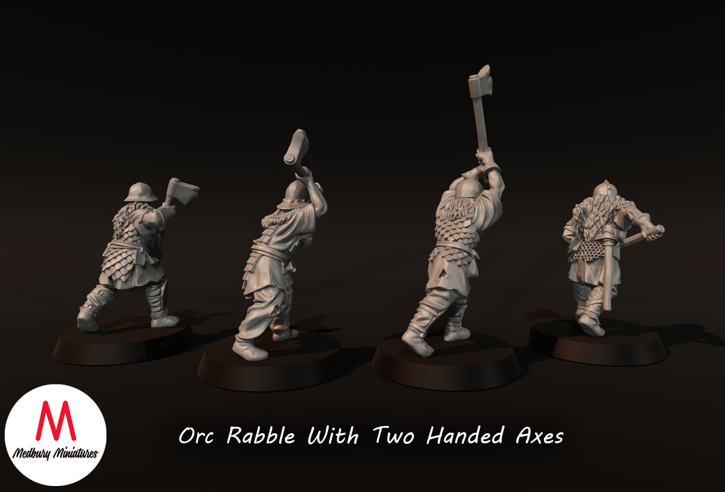 Orc Rabble With Two Handed Axes - Medbury Miniatures