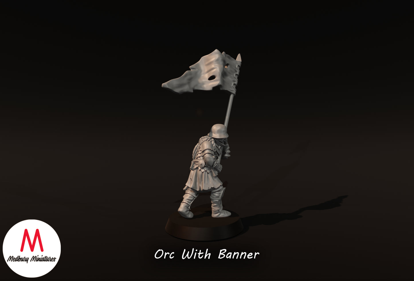 Orc With Banner - Medbury Miniatures