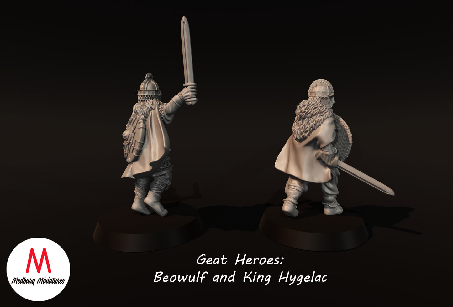 Die großen Helden Beowulf und König Hygelac - Medbury Miniatures