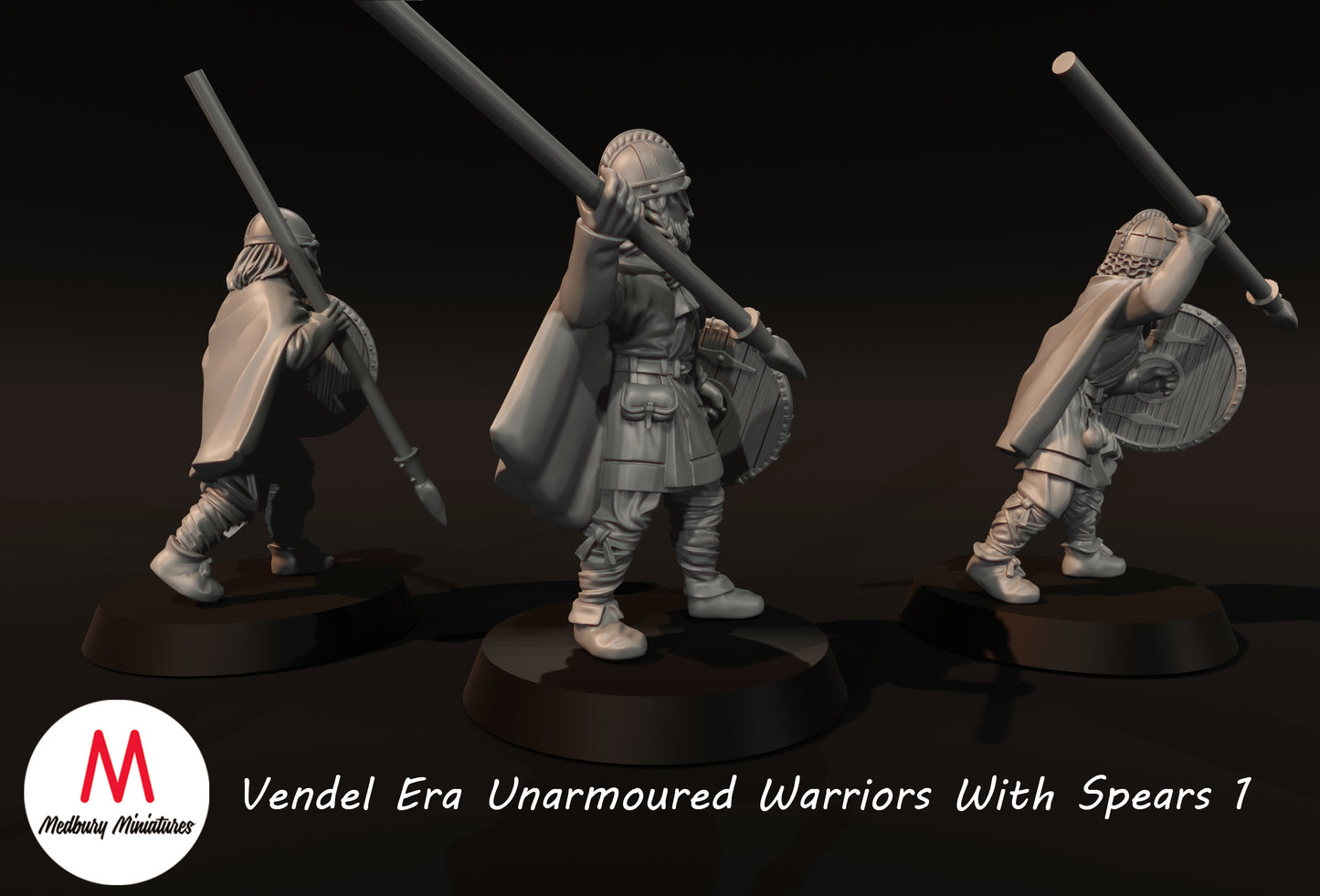 Vendel Era Unarmoured Warriors With Spears 1 - Medbury Miniatures