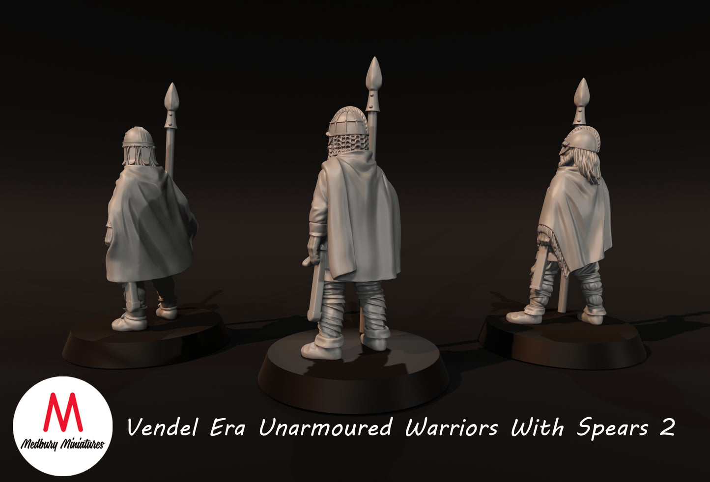 Vendel Era Unarmoured Warriors With Spears 2 - Medbury Miniatures