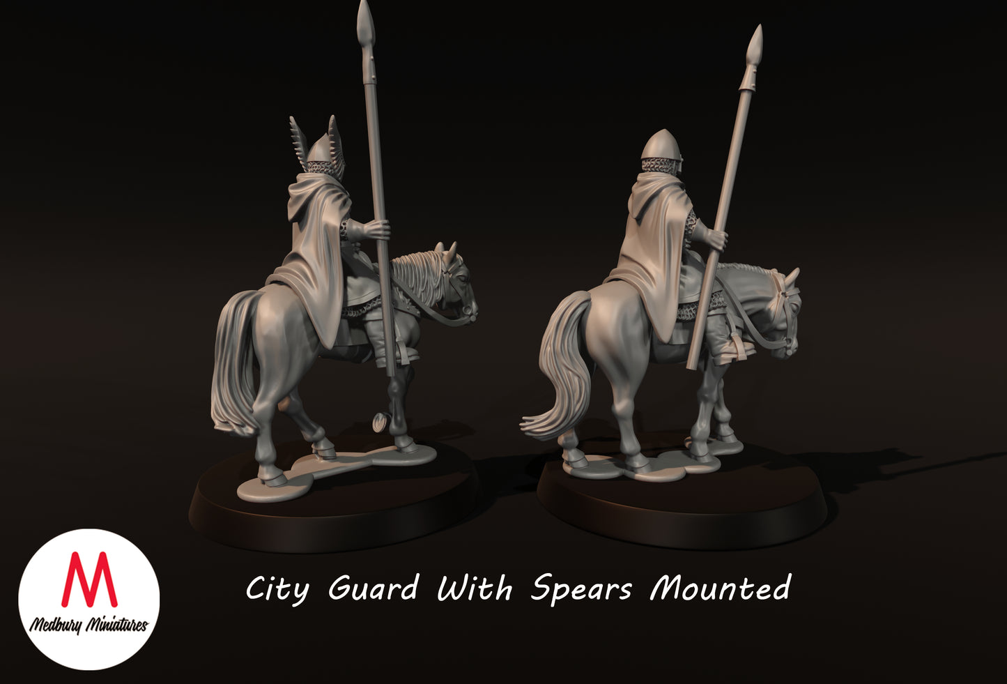 City Guard With Spears Mounted - Medbury Miniatures