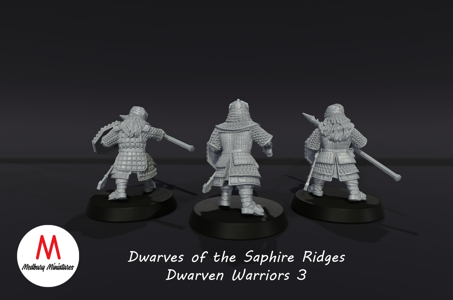 Dwarves of the Sapphire Ridges Dwarf Warriors 3 - Medbury Miniatures