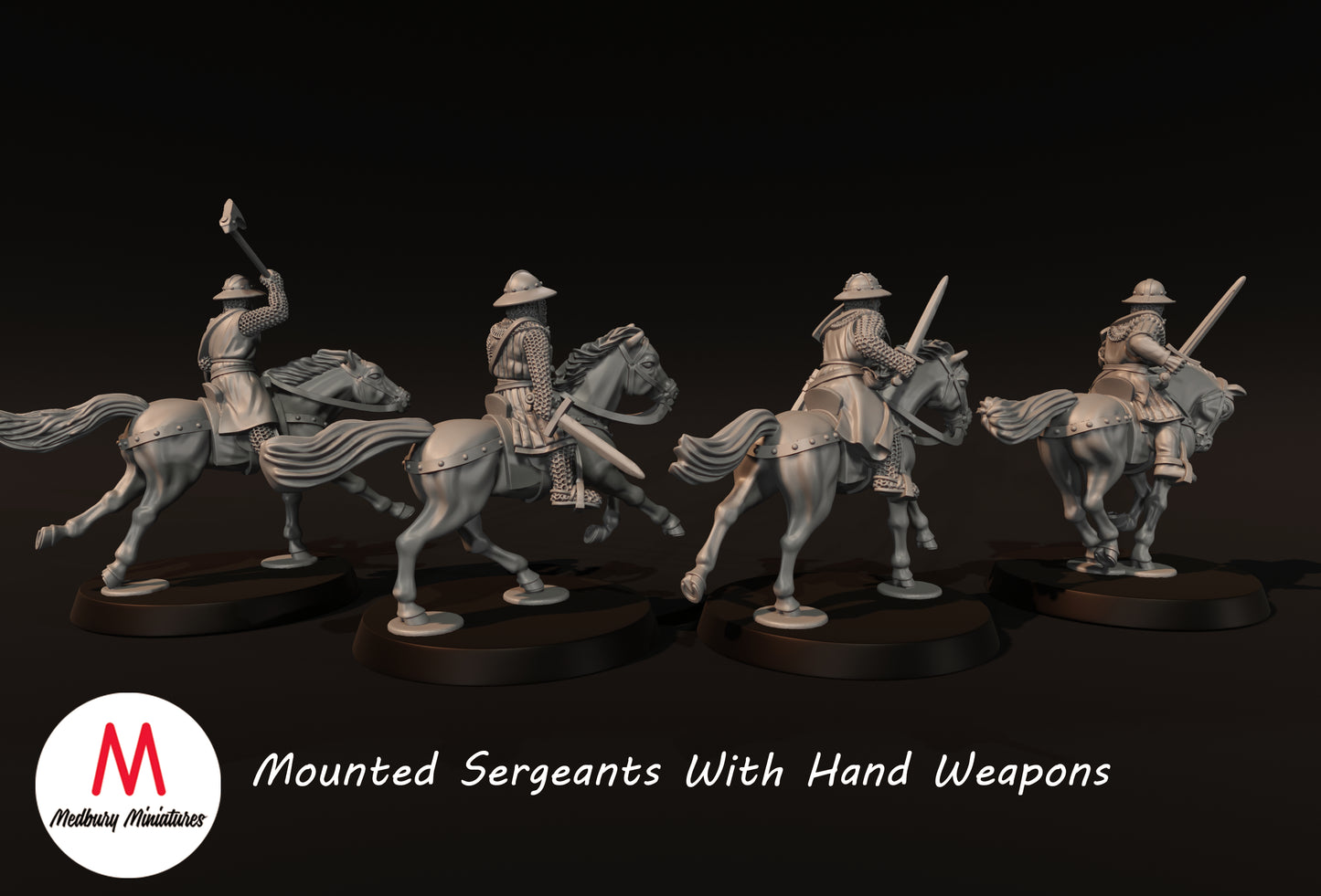 Berittene Sergeanten mit Handwaffen - Medbury Miniatures