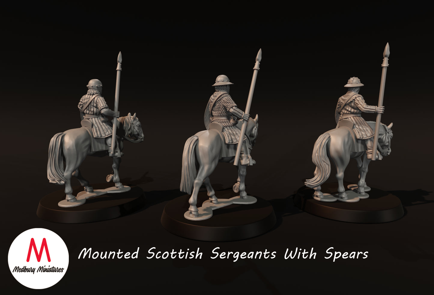 Berittene Schottische Sergeanten mit Speeren - Medbury Miniatures