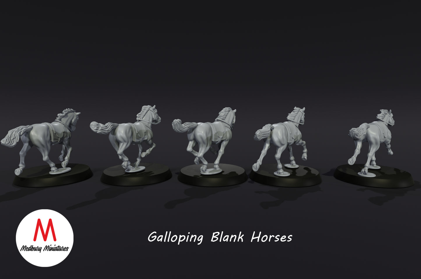 Galloping Blank Horses - Medbury Miniatures