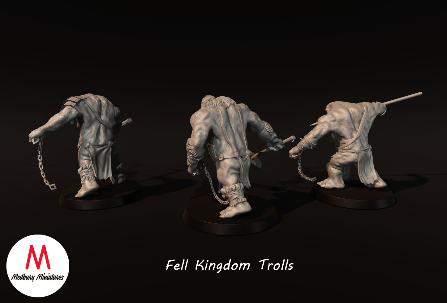 3 Fell Kingdom Trolls - Medbury Miniatures