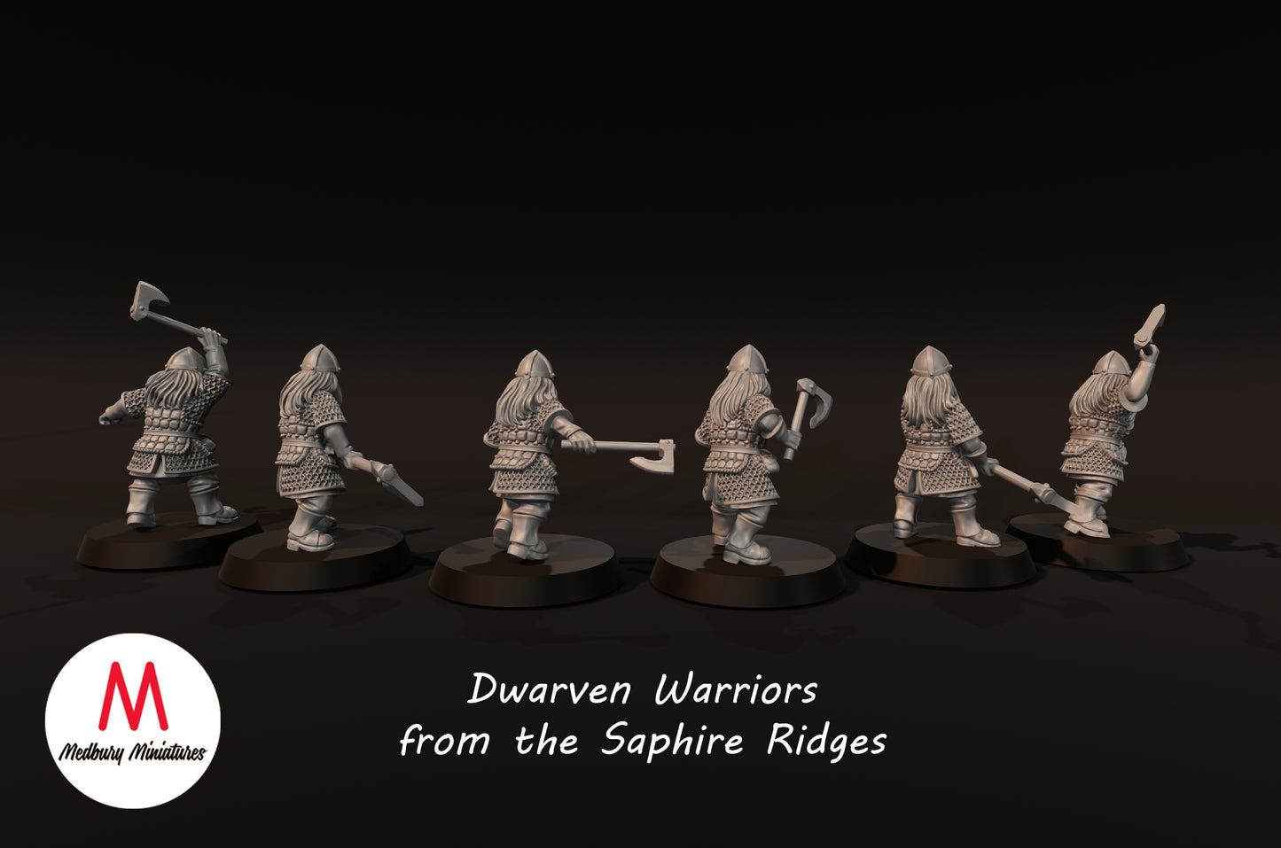 Dwarves of the Sapphire Ridges Dwarf Warriors with Axes - Medbury Miniatures