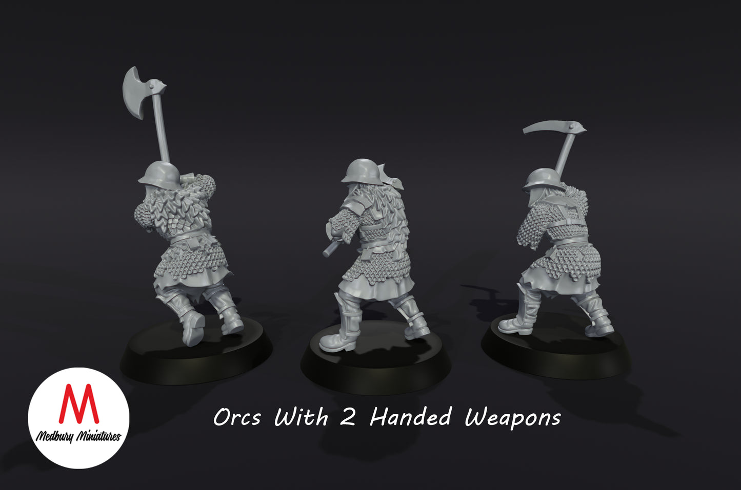 Guerriers orques avec une arme à deux mains - Medbury Miniatures