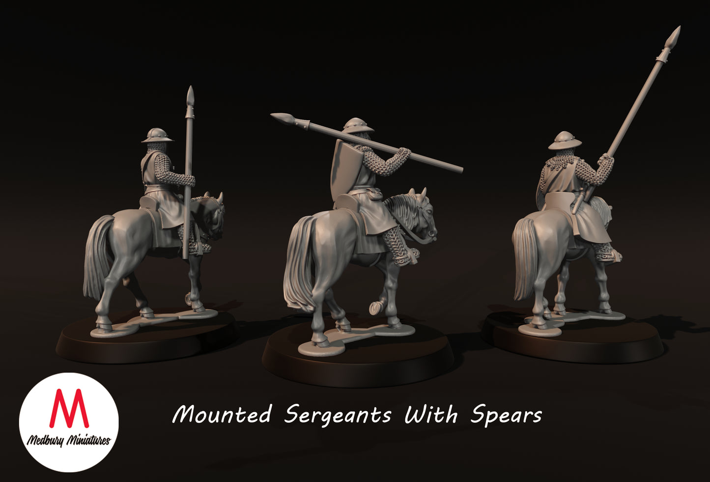 Mounted Sergeants With Spears - Medbury Miniatures