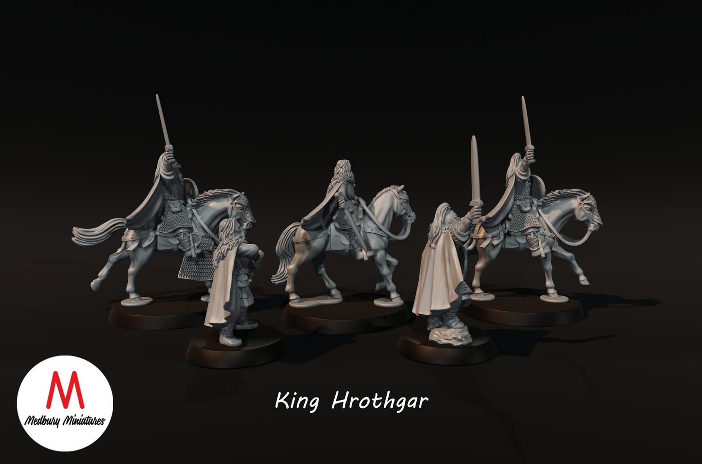 King Hrothgar (Armoured and Unarmoured, on Foot and Mounted) - Medbury Miniatures