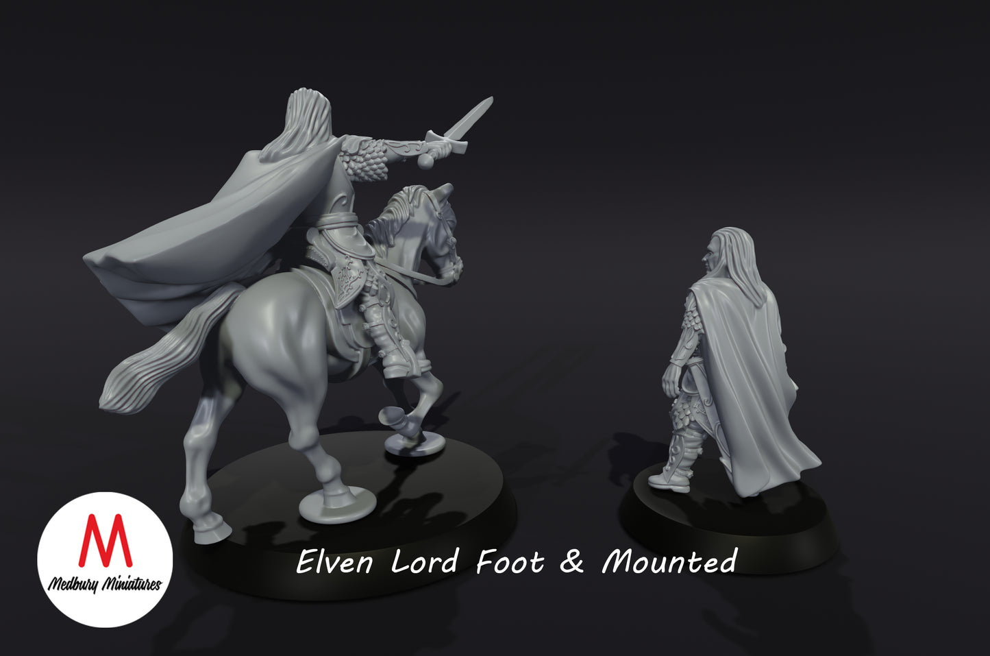 Elven Lord Foot & Mounted  - Medbury Miniatures