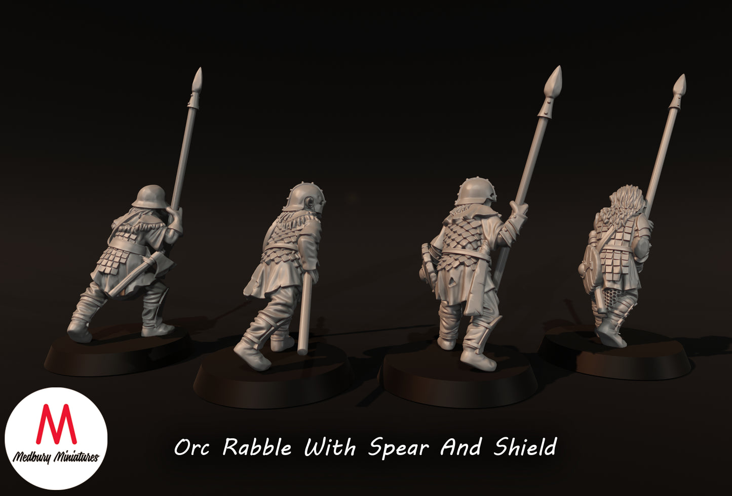 Orc Rabble avec lance et bouclier - Medbury Miniatures