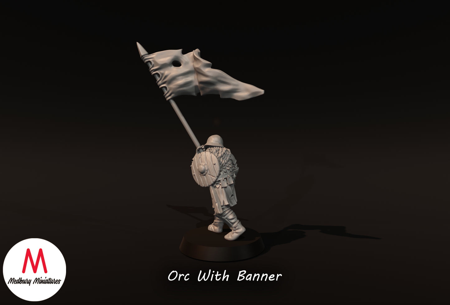 Orc With Banner - Medbury Miniatures