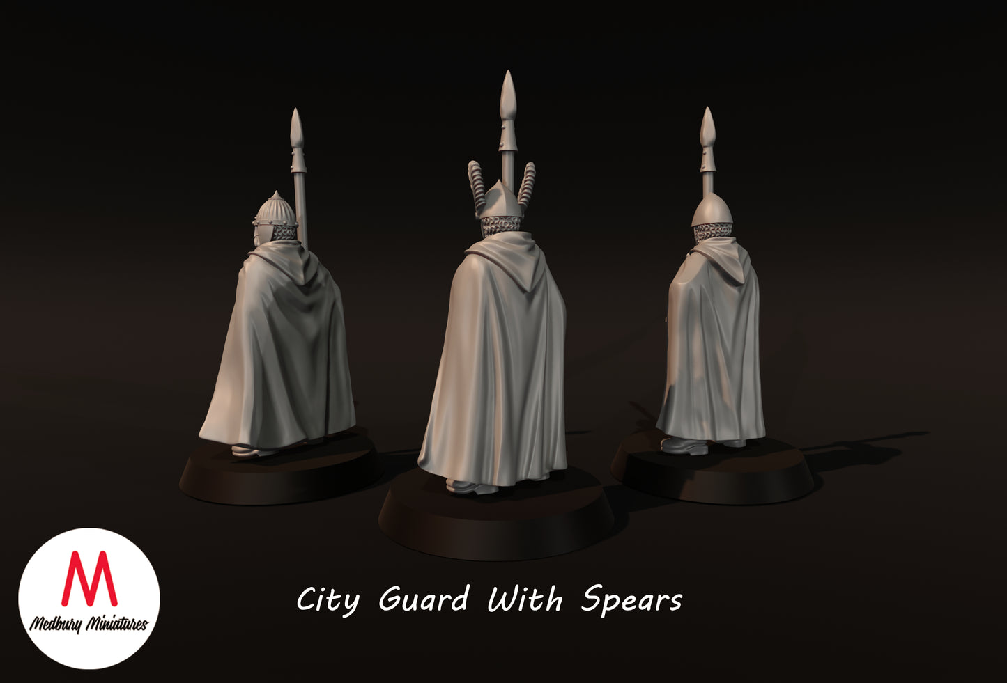 City Guards With Spears On Foot - Medbury Miniatures