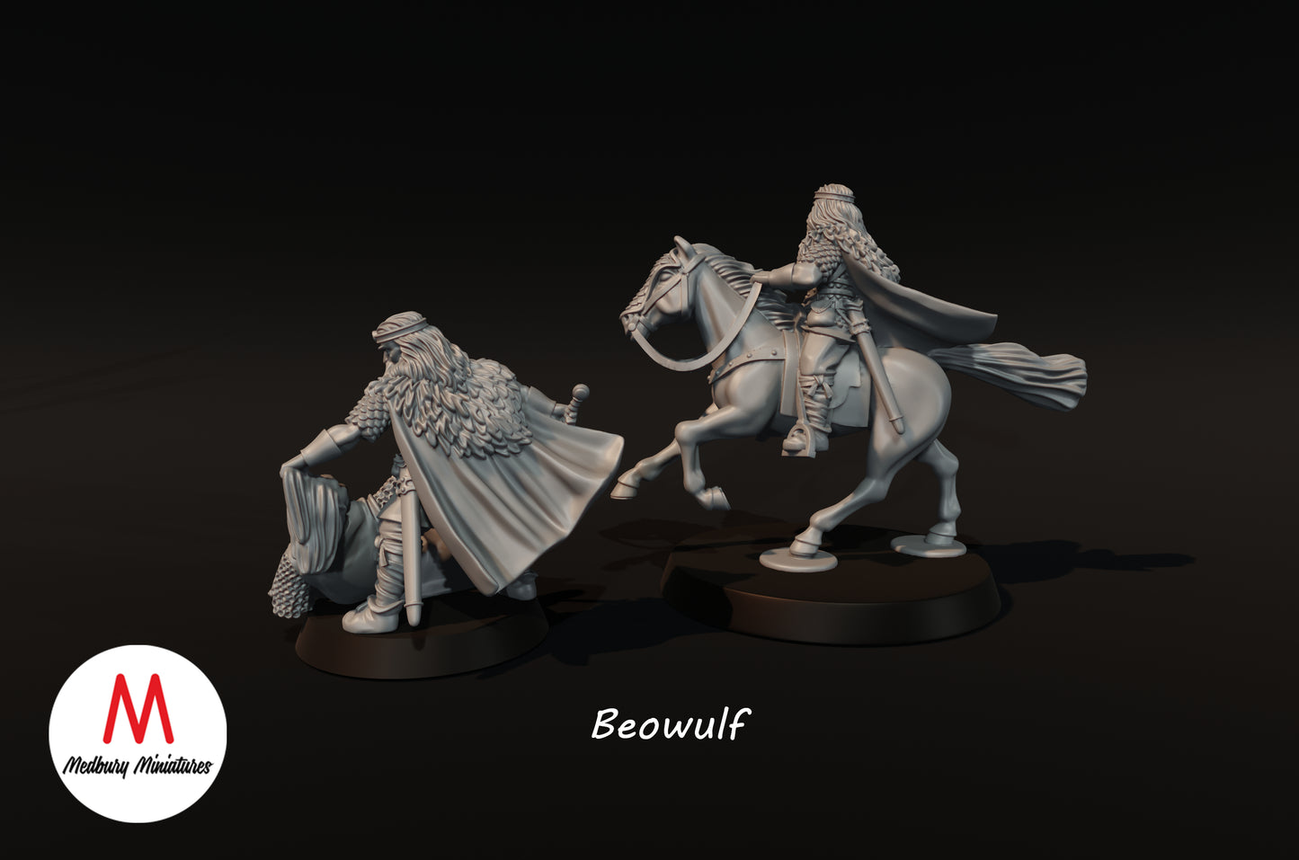 Beowulf on Foot and Mounted - Medbury Miniatures