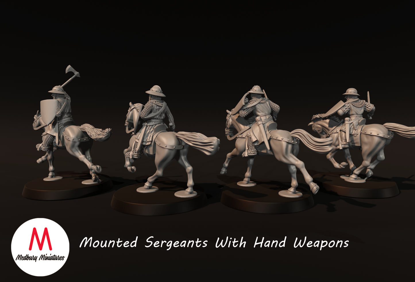 Berittene Sergeanten mit Handwaffen - Medbury Miniatures