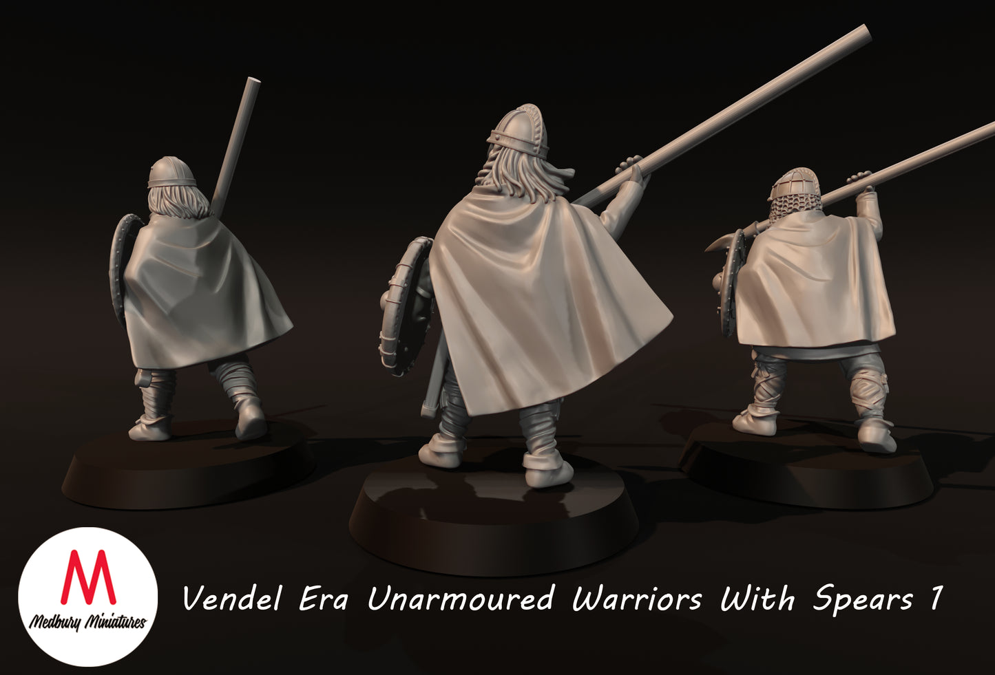 Vendel Era Unarmoured Warriors With Spears 1 - Medbury Miniatures